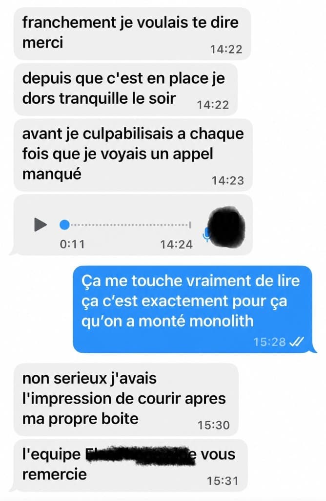 Capture envoyée par un client — retour 3